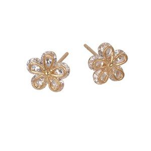 Stud Cubic Zirconia Flower Shape Earrings